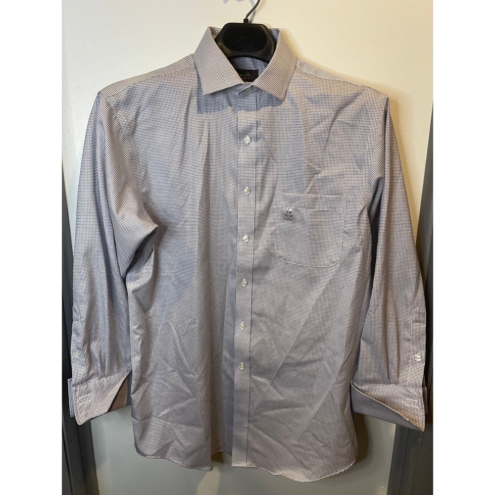 Jasso Elba Mens Button Up Checked Shirt Size L (Gray)